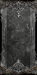 Royal Medieval Black and Silver Vector Illustration Border Banner Art Background with Empty Copy Space created with Generative AI Technology