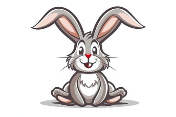 Rabbit cartoon animal logo, illustration