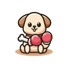 Cute dog cartoon illustration