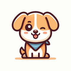 Cute dog cartoon illustration