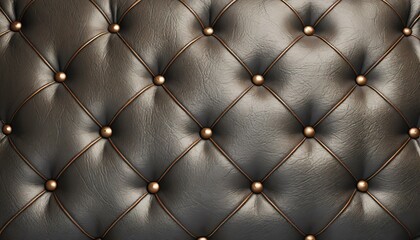 leather upholstery pattern.a photorealistic 3D visualization showcasing a padded dark leather upholstered pattern, complete with a quilted texture and meticulously detailed buttons, creating a sense o