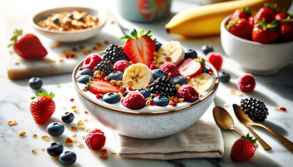 Colorful Yogurt Breakfast Bowl