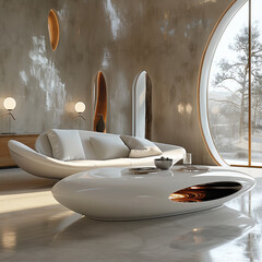 Modern and futuristic home interior