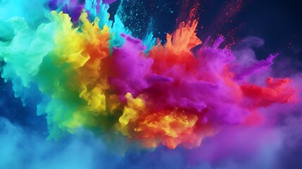 Fototapeta na wymiar Colorful explosion of colored smoke. Abstract background. 3D rendering