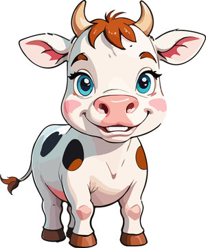 Chibi Cow Animal Character