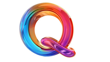 GRADIENT COLOR English letter Q isolated over the Transparent background png