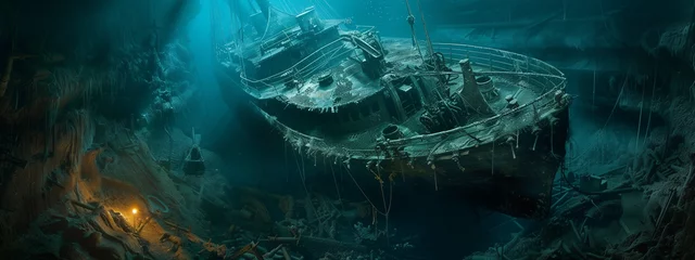  Captured Sunken Ship in Underwater Landscape with Marine Growth © heroimage.io