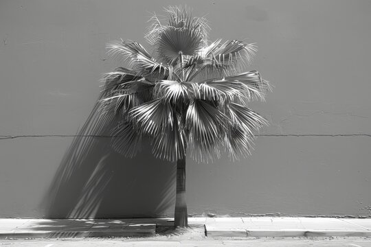 White palm tree, black palm tree