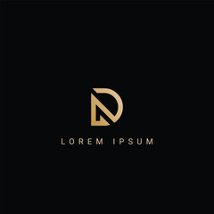 Minimal creative initial based LD logo and DL logo. Letter LD DL creative elegant monogram white color on black background - obrazy, fototapety, plakaty