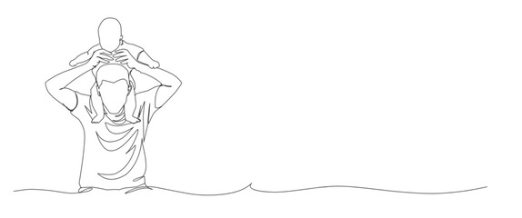 Fathers day icon in line art style. Fathers day symbol. Fathers day icon for background. Father with daughter in the garden.