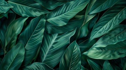 abstract green leaf texture, nature background, tropical leaf - obrazy, fototapety, plakaty