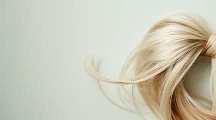 Naklejka premium Lock of hair close up on white background. Hair style.