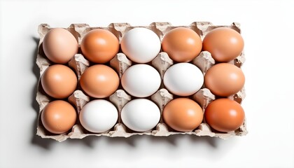 Hen eggs in paper panel