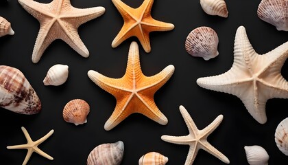 Marine objects, shells and starfish