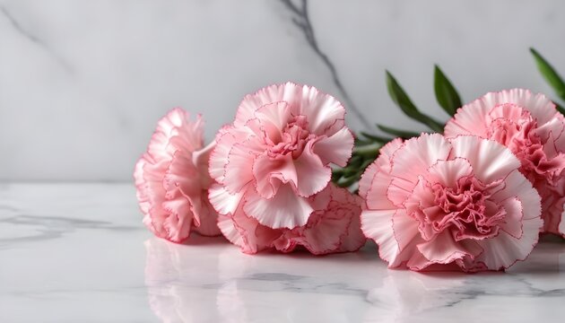 Pink carnations flower