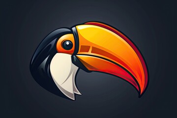 Toucan cartoon animal logo, illustration