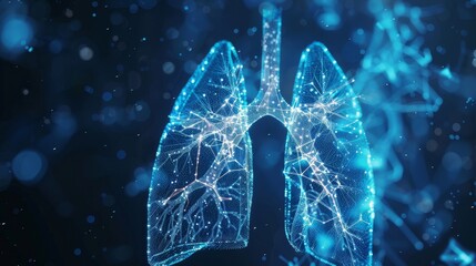 Futuristic illustration of human lungs - obrazy, fototapety, plakaty