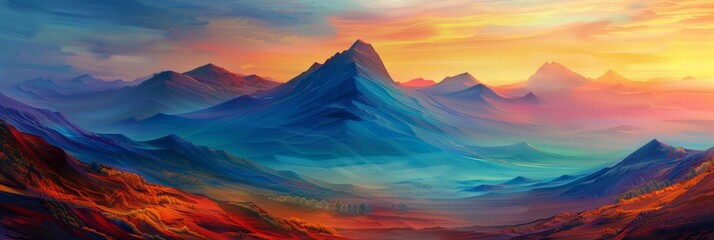 Mountain landscape at sunset