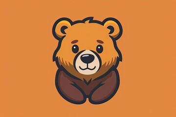 Bear cartoon animal logo, illustration
