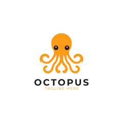 Fototapeta premium Octopus logo design template, Octopus vector logo design isolated on white background