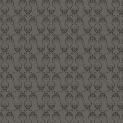Seamless pattern. Background. Black openwork on a gray background. Flyer background design, advertising background, fabric, clothing, texture, textile pattern.