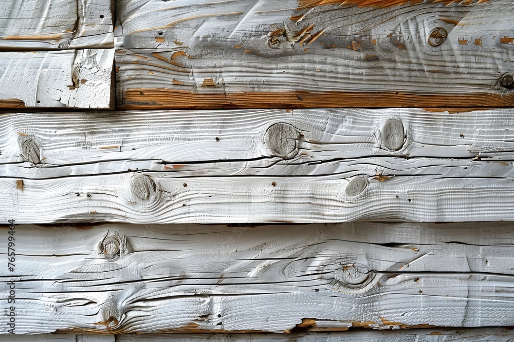 Wall mural wooden texture on white background