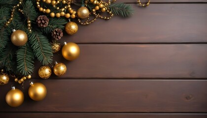 A wooden brown Christmas background