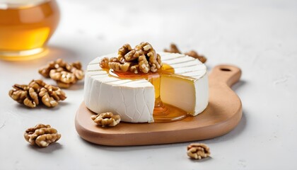 Obraz na płótnie Canvas Goat cheese served with honey and walnuts