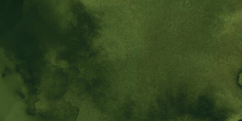 Dark green grunge background. Green yellow watercolor background texture. 