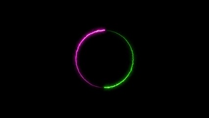 Abstract glowing neon circle illustration and seamless loop circle.