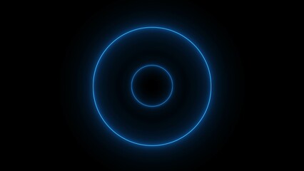 Abstract glowing neon circle illustration and seamless loop circle.