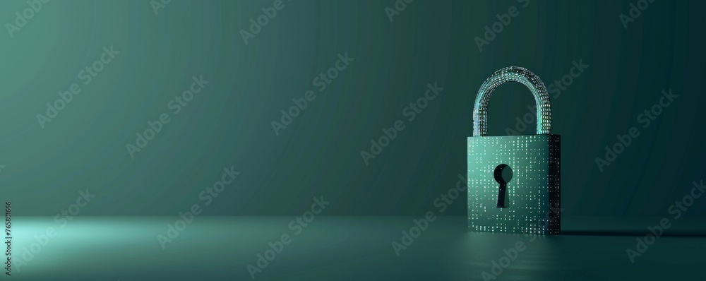 Poster a green background with a lock and key on it