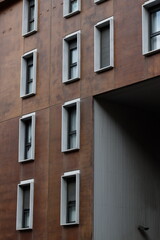 Windows on an apartment block in a neighborhood of Bilbao