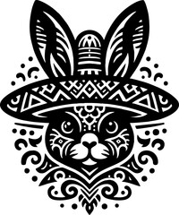 Rabbit vector graphics in the mexican style