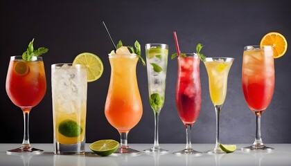 Alcoholic cocktails and drinks