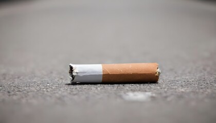 cigarettes stub on the street - obrazy, fototapety, plakaty