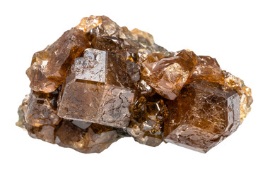 close up of sample of natural stone from geological collection - druse of raw hessonite grossular...