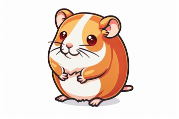 Hamster cartoon animal logo, illustration