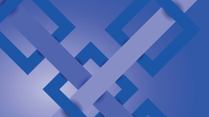 Abstract geometric background. Squares connecting edges. A ribbon threaded between the squares. Shading, 3D effect, background, shades of blue, blue gradients.