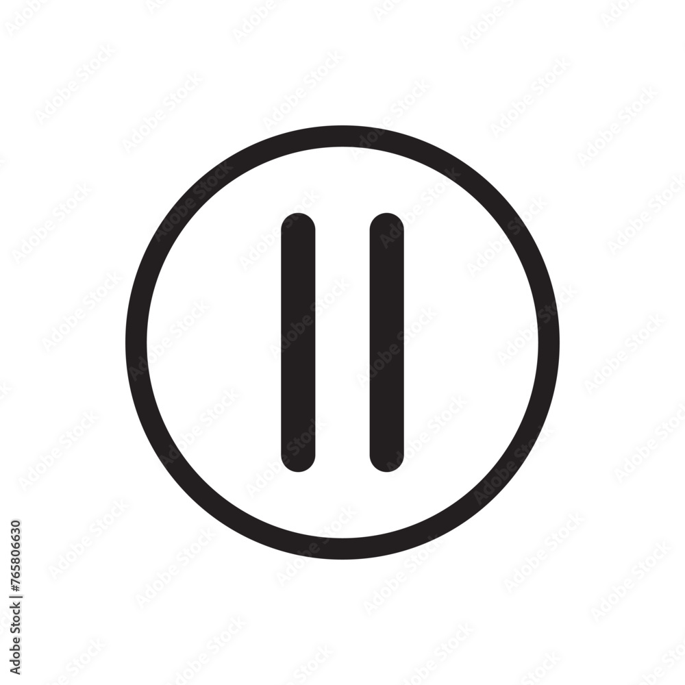 Aufkleber stop icon button vector. pause button silhouette. pause icon vector on white background.