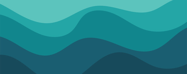 Sea waves layer vector background illustration. Sea beach vector illustration.
