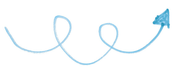 Light blue arrows isolated on transparent background.