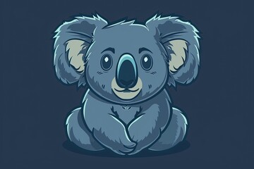Koala cartoon animal logo, illustration