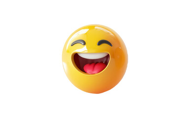 Fototapeta premium 3D joyful emoji laughter isolated on transparent background