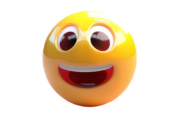 happy emoji 3d illustration isolated on transparent background