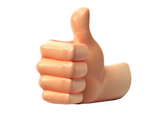 3D thumbs up icon isolated on transparent background