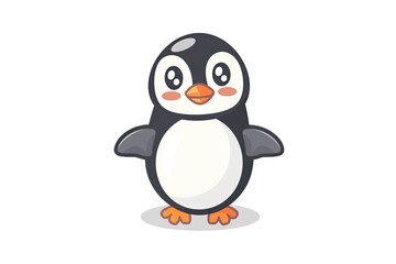 Penguin cartoon animal logo, illustration