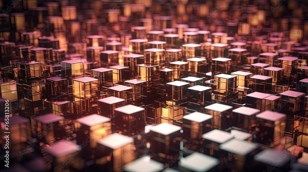 Aufkleber Abstract background with structure of cubes. Colorful cubes texture for technology backdrop.