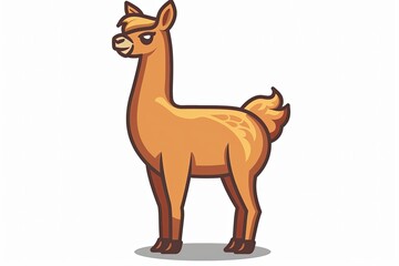 Llama cartoon animal logo, illustration