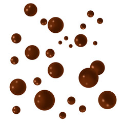 Splashes of chocolate for beverage or food product advertisements